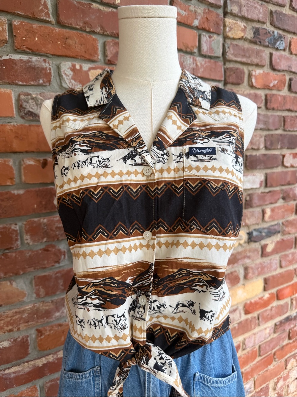 Wrangler Button Down Tie Front